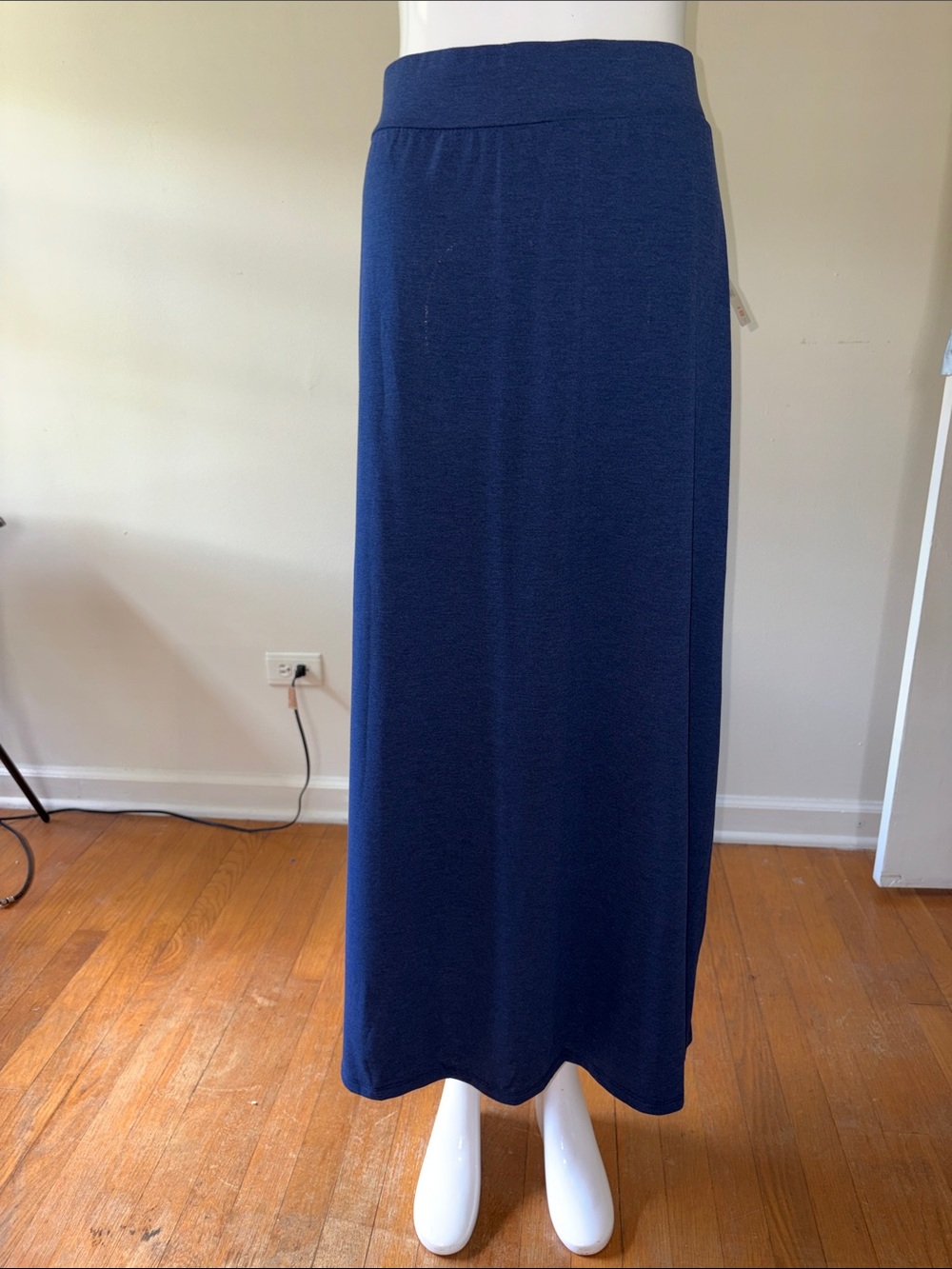 Faded Glory Navy Blue Maxi Skirt with Stretch Waistband